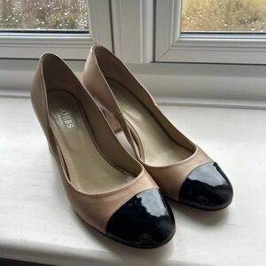 Chic Beige and Black Heels